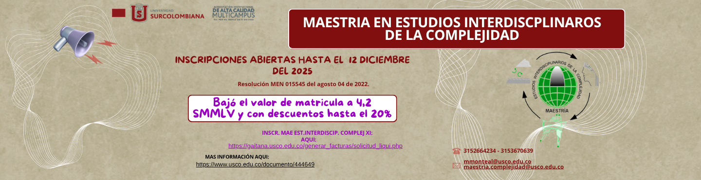 Maestría en Estudios Interdisciplinarios de la Complejidad - Inscripciones abiertas 2026