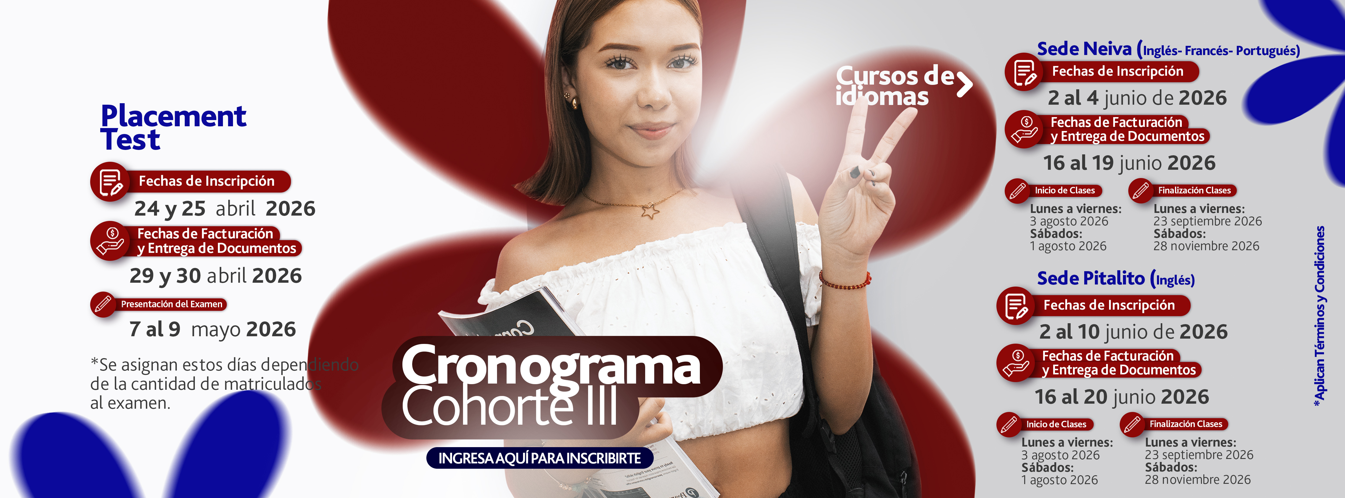 Convocatorias 2026-3, Instituto de Lenguas Extranjeras, Universidad Surcolombiana.