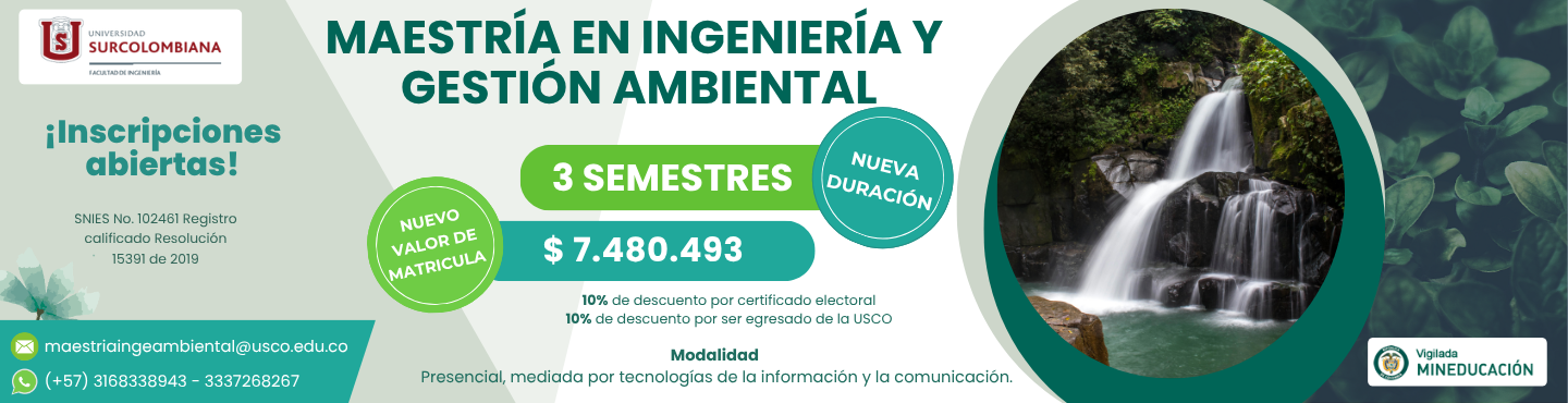 Maestría en Ingeniería y Gestión Ambiental 2026-2