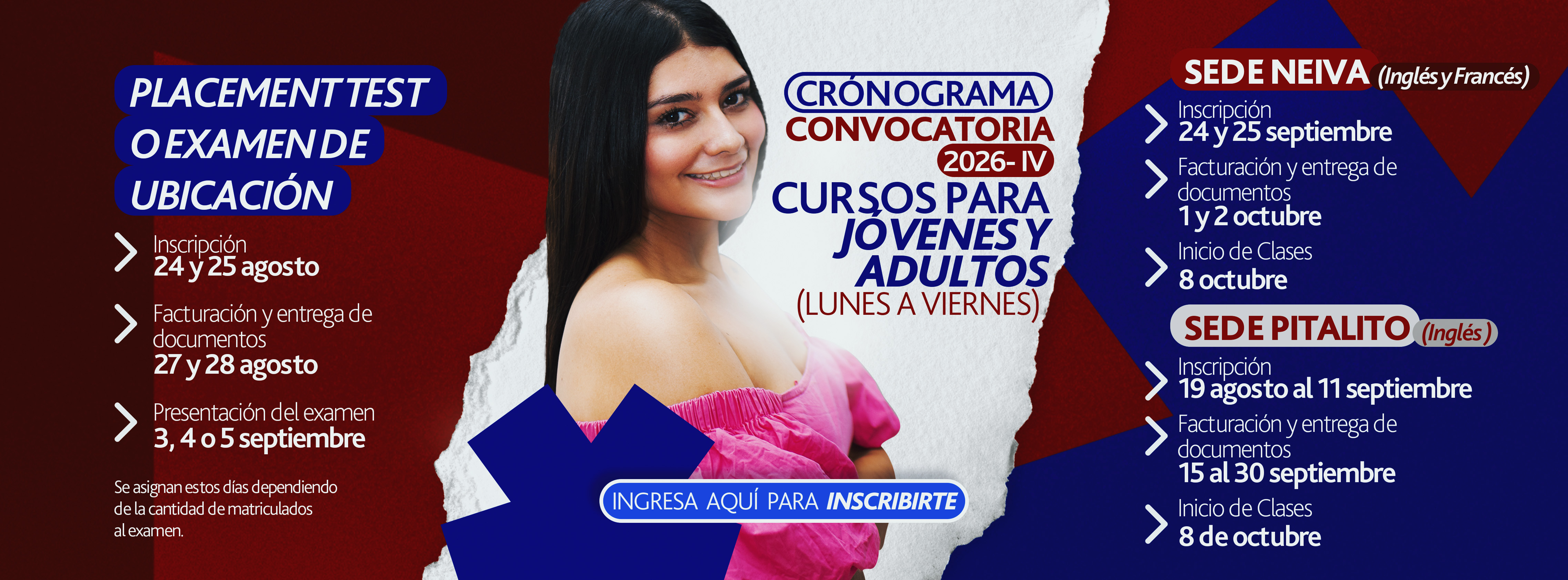 Convocatorias 2026-4, Instituto de Lenguas Extranjeras, Universidad Surcolombiana.